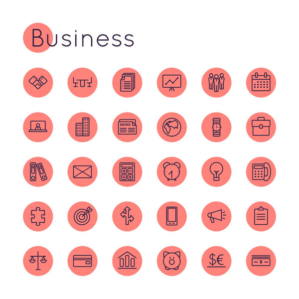 粉色商务按钮图标图片