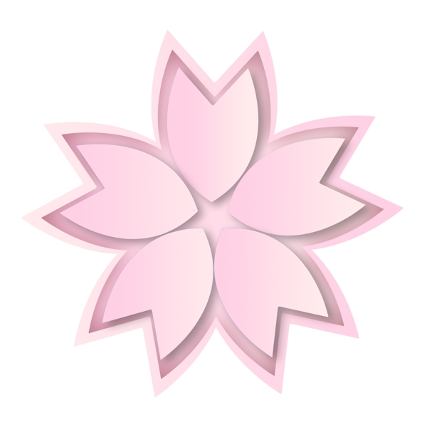 粉色PPT花朵插画