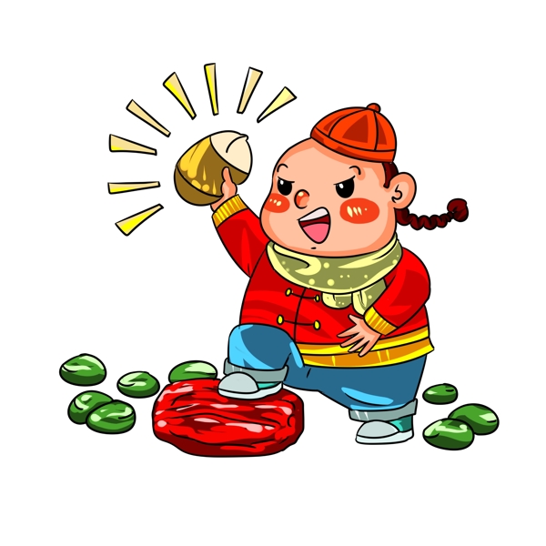 传统节日腊八节莲子红枣手绘插画