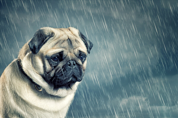 雨中小狗