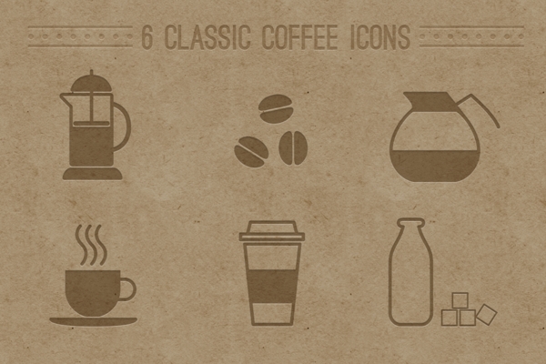 6咖啡店的咖啡图标集