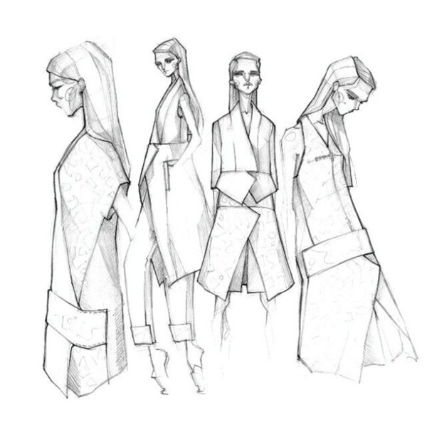 4款女装设计手绘图