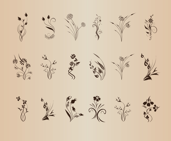 手绘植物花纹图片