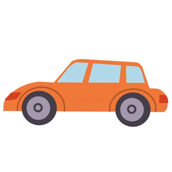 橙色的交通汽车插画