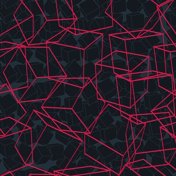 立体几何透明方块线条图片