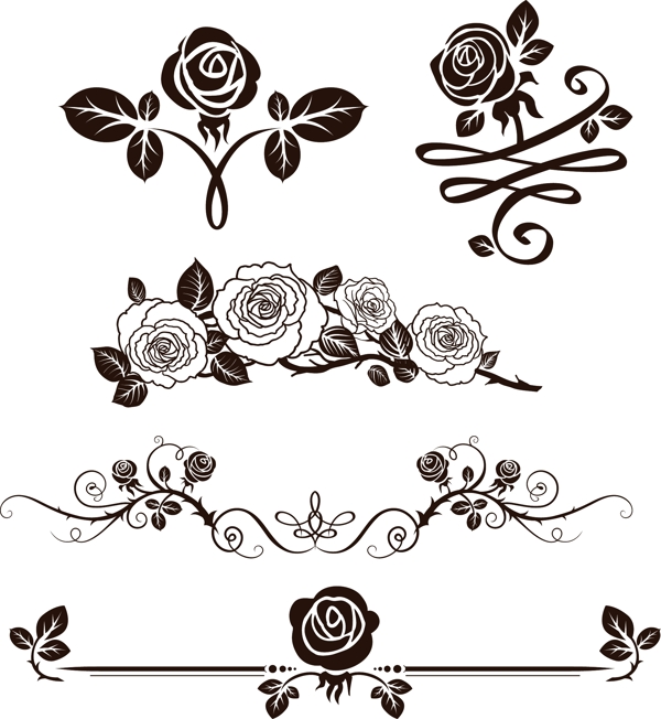 欧式玫瑰花装饰素材
