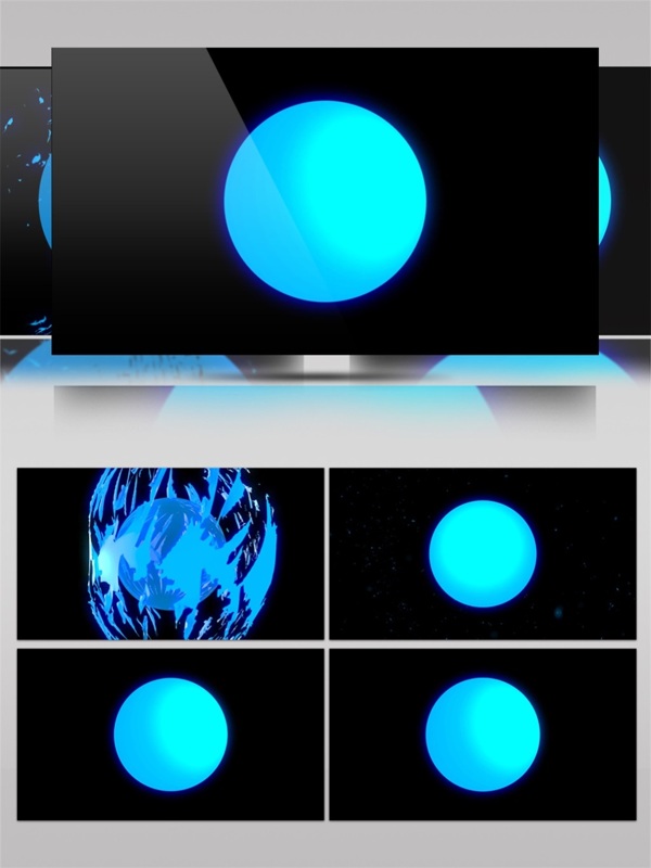 蓝色圆滑星球高清视频素材