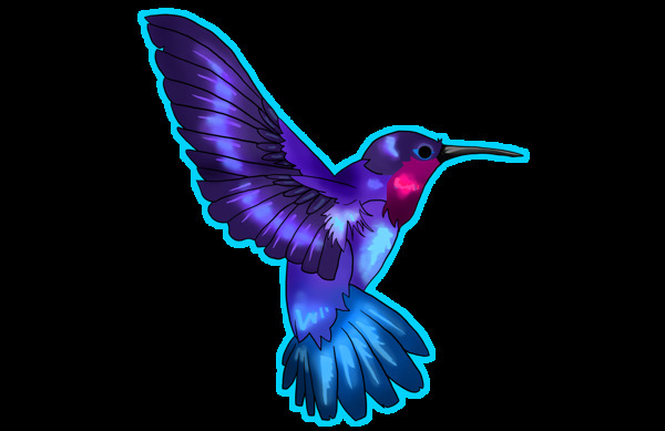 卡通紫色小鸟png元素