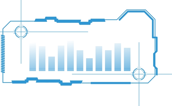 蓝色科技边框可商用元素
