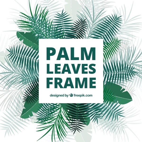 绿色棕榈叶装饰图案背景