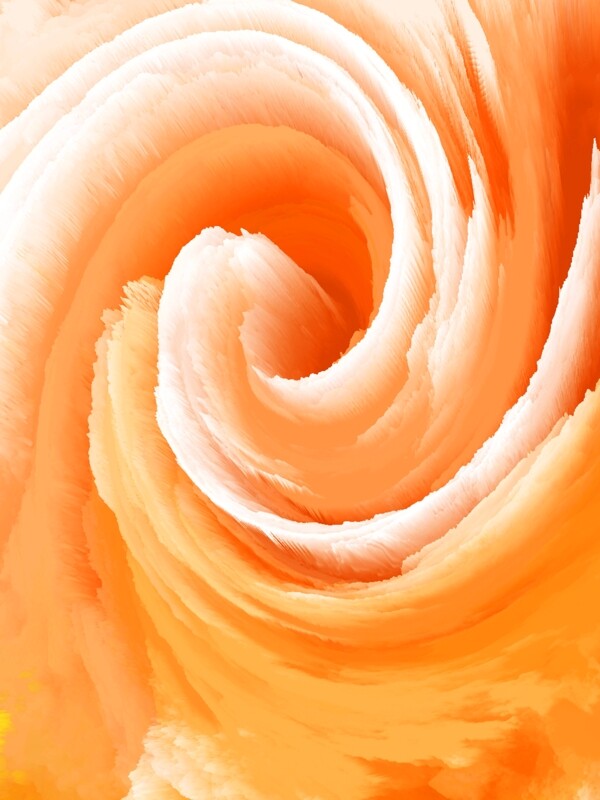 原创3d抽象漩涡橙色背景