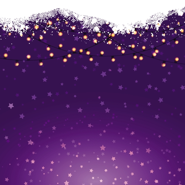 紫色背景的圣诞灯
