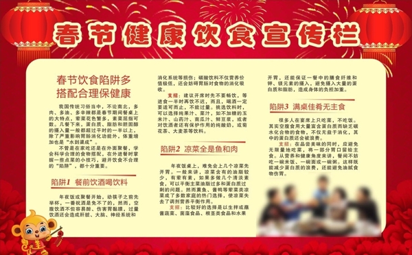 春节健康饮食宣传栏