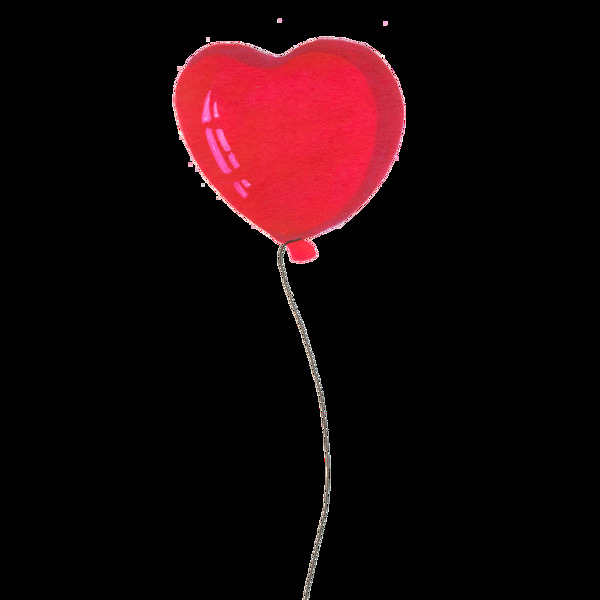 红色爱心气球png透明素材