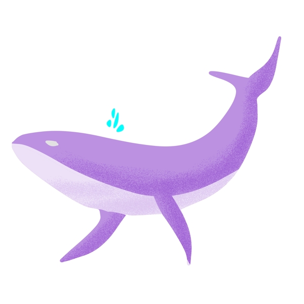 紫色可爱的鲸鱼插画