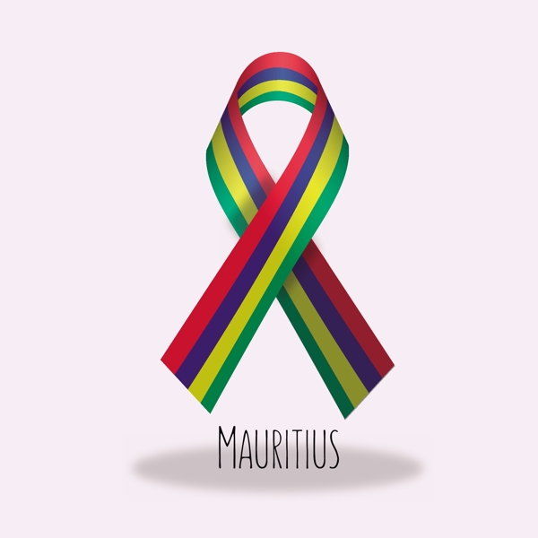 毛里求斯国旗丝带设计矢量素材