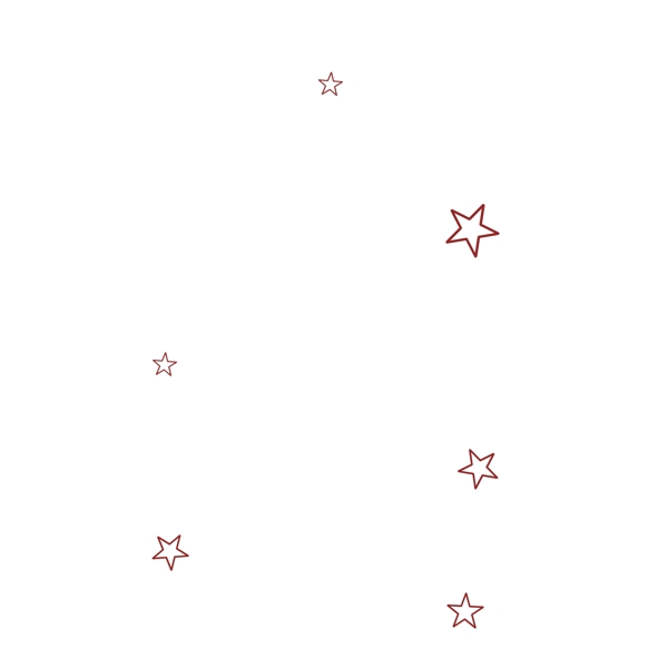 6颗红色轮廓小星星