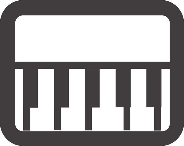 钢琴的琴键行程图标