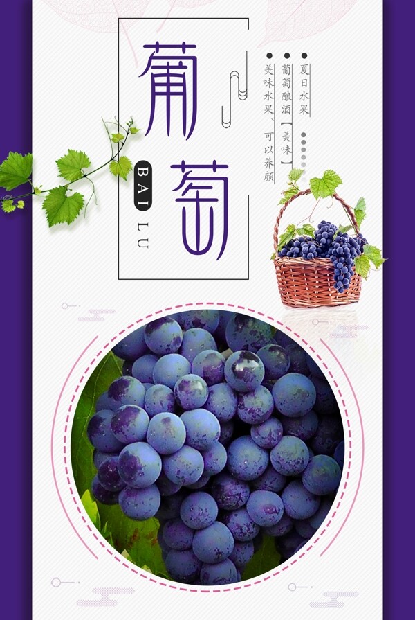 葡萄水果平面海报