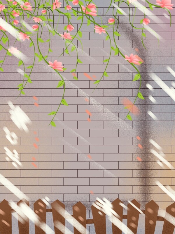 温馨花枝墙壁背景设计