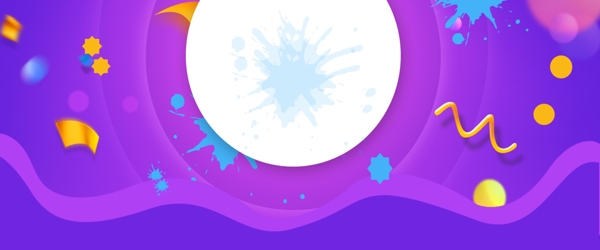 淘宝幕布蓝紫色渐变飞溅糖果立体球背景图