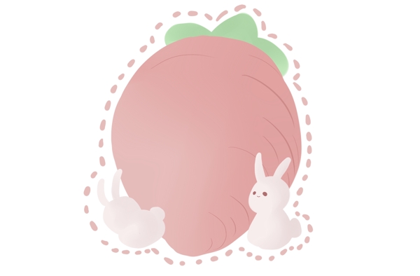萝卜兔子边框插画