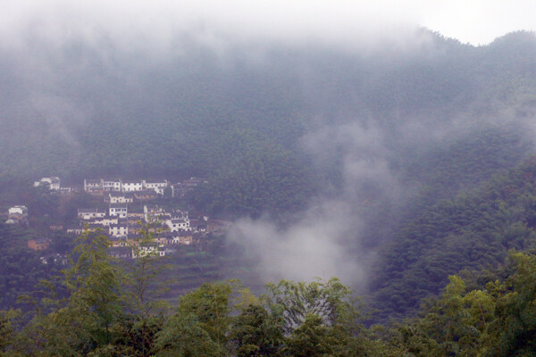 宏村竹海山间小镇图片