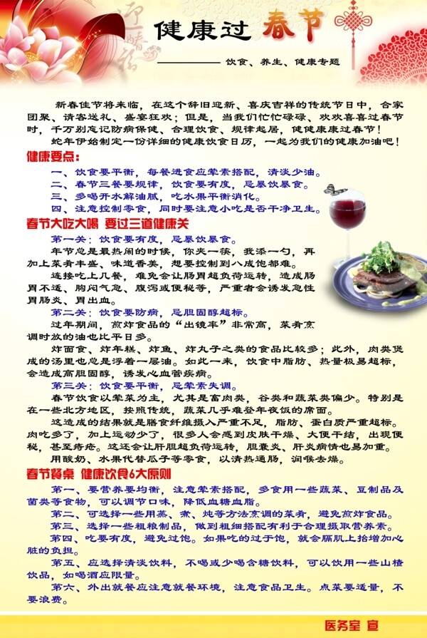 春节健康饮食常识彩页图片