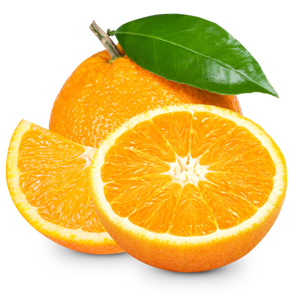 橙子与橙子切片图片