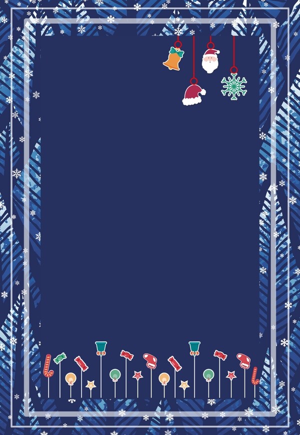 蓝色圣诞节边框背景设计