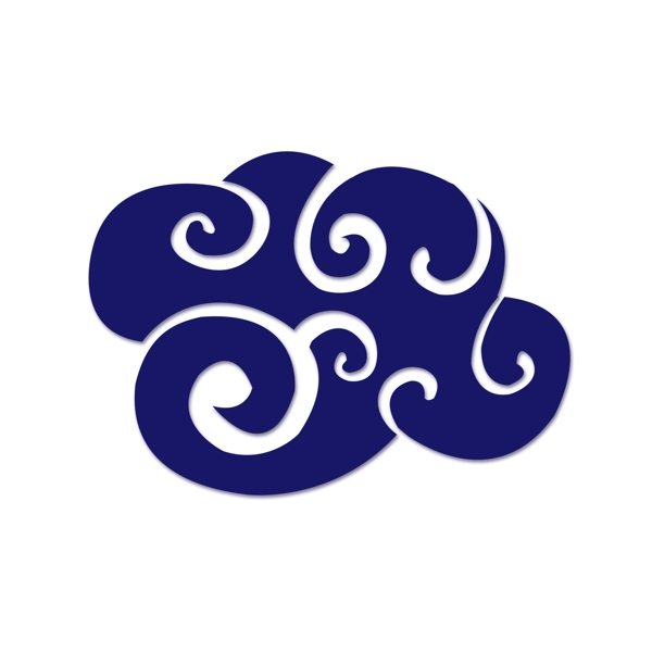 中国风传统蓝色祥云元素古典云朵图标可商用