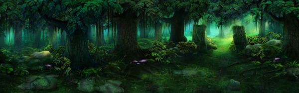 抽象绿色森林大树背景