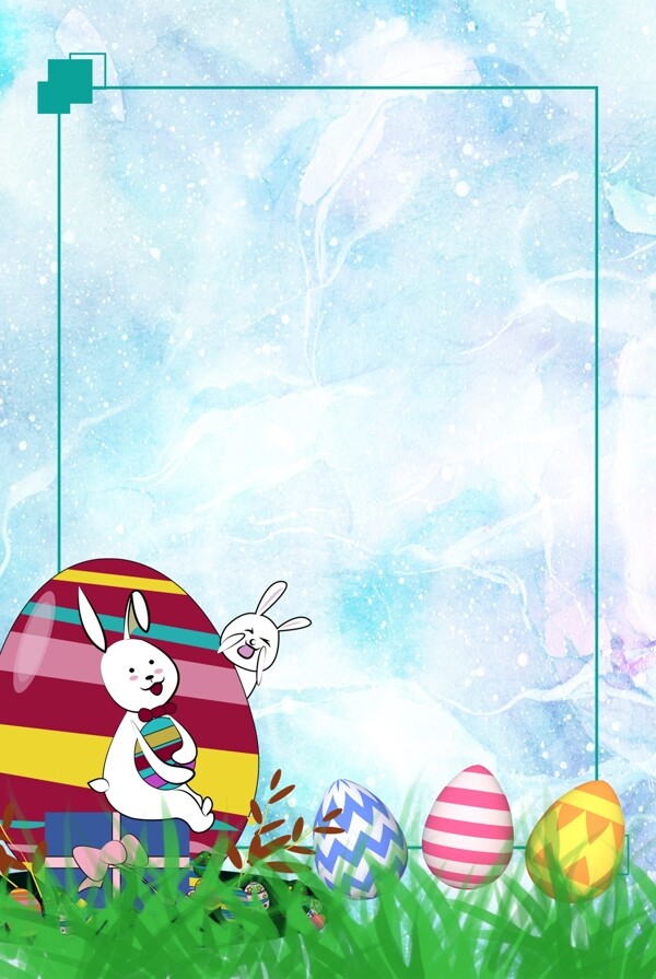 复活节兔子彩蛋创意卡通