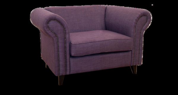 紫色布艺单人沙发png元素