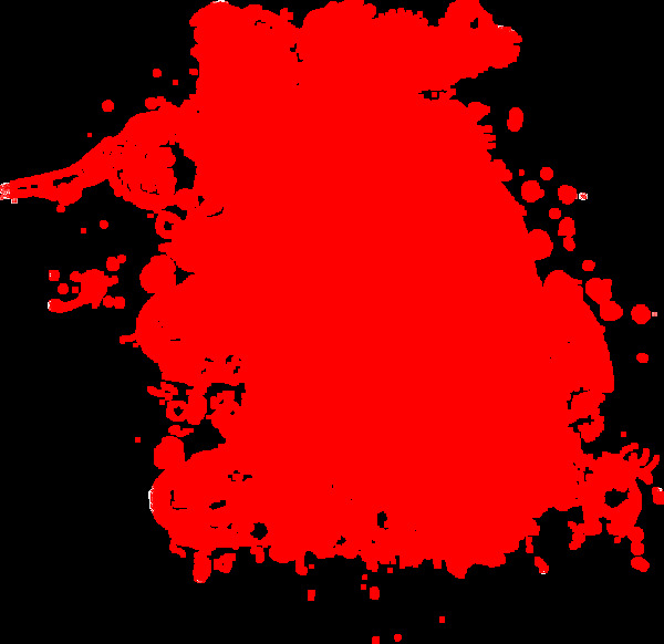手绘红色水花效果图透明素材