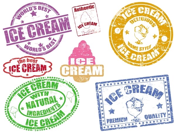 冰淇淋印章标签邮戳图片