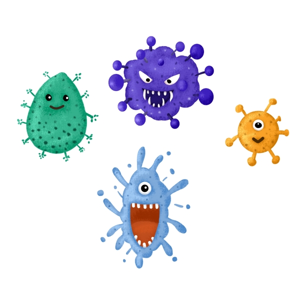 手绘细菌病毒