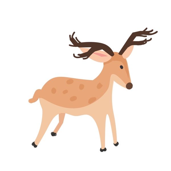 Q版卡通可爱小鹿动物设计可商用元素