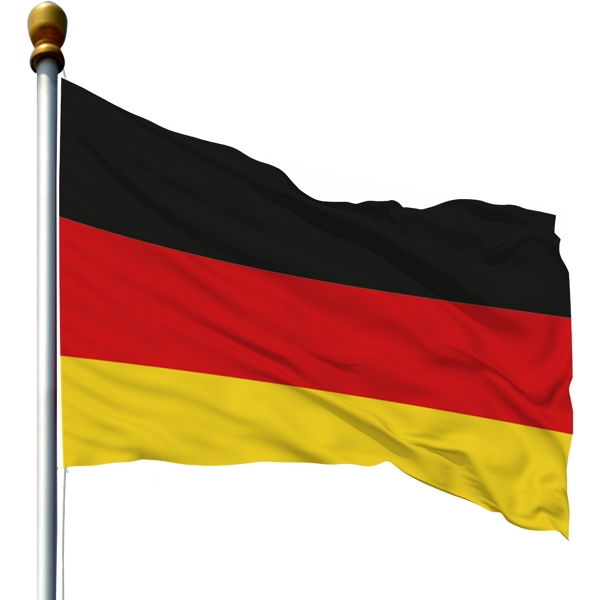 带旗杆的德国国旗