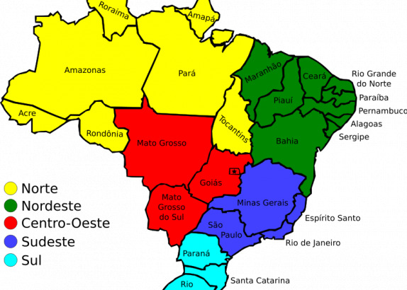 传奇的矢量图像的巴西地图