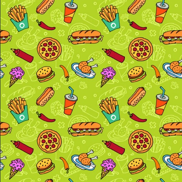 美味食物披萨薯条背景图