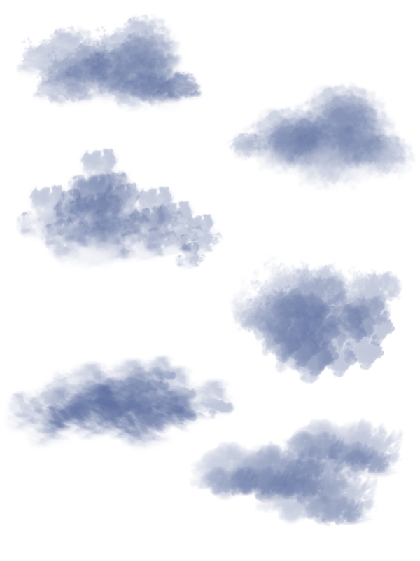 原创水墨蓝烟雾云可商用设计元素