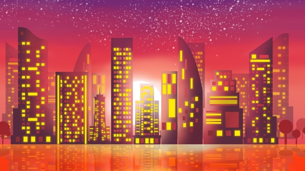 霓虹天际城市灯光科技城市