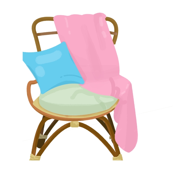清新浅色椅子装饰元素