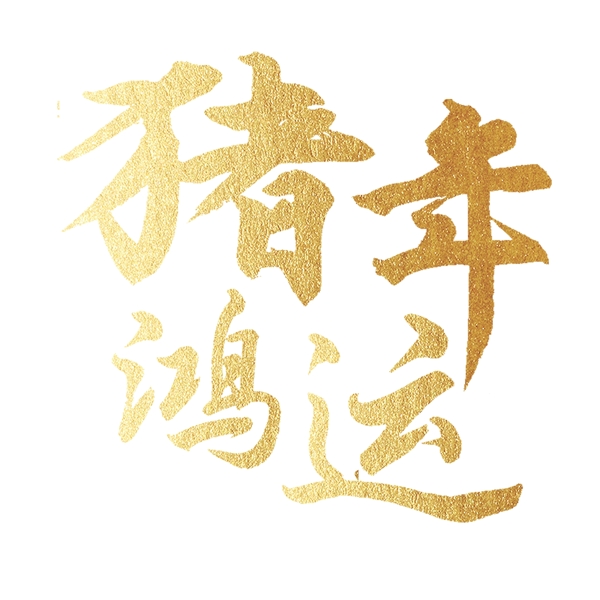 卡通猪年过年艺术字原创元素