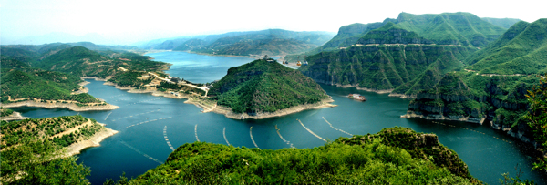 黄河三峡全景摄影图片