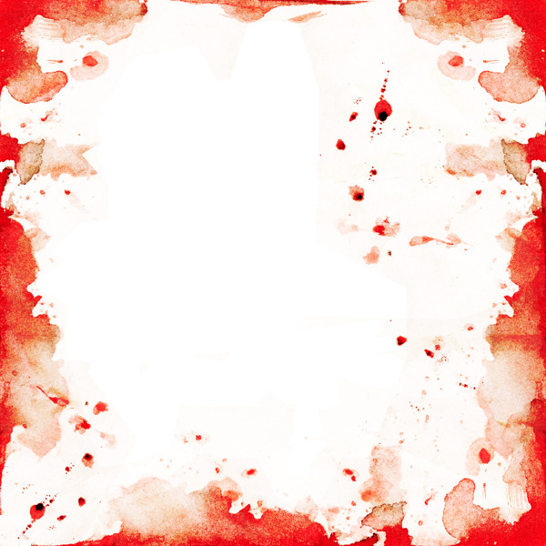 水彩手绘与短信空元素组成的红色框水彩剪贴簿