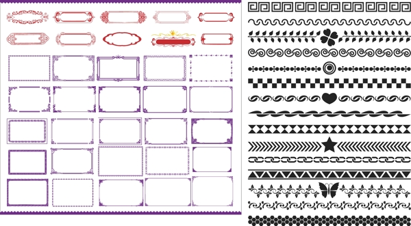 古典边框线条矢量图