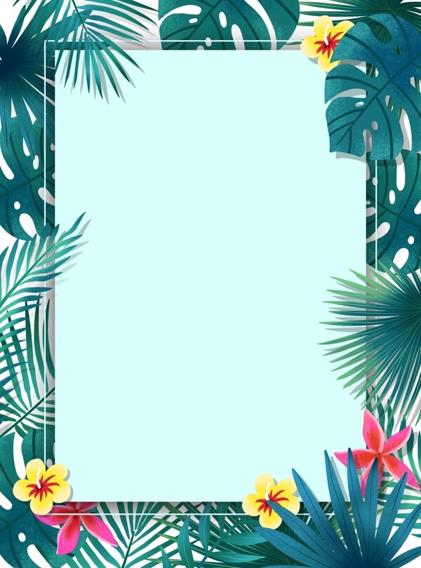 热带植物边框