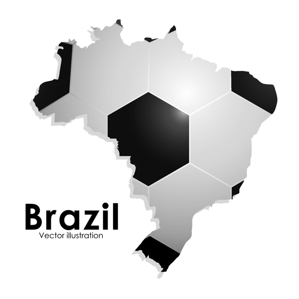 巴西足球海报矢量设计
